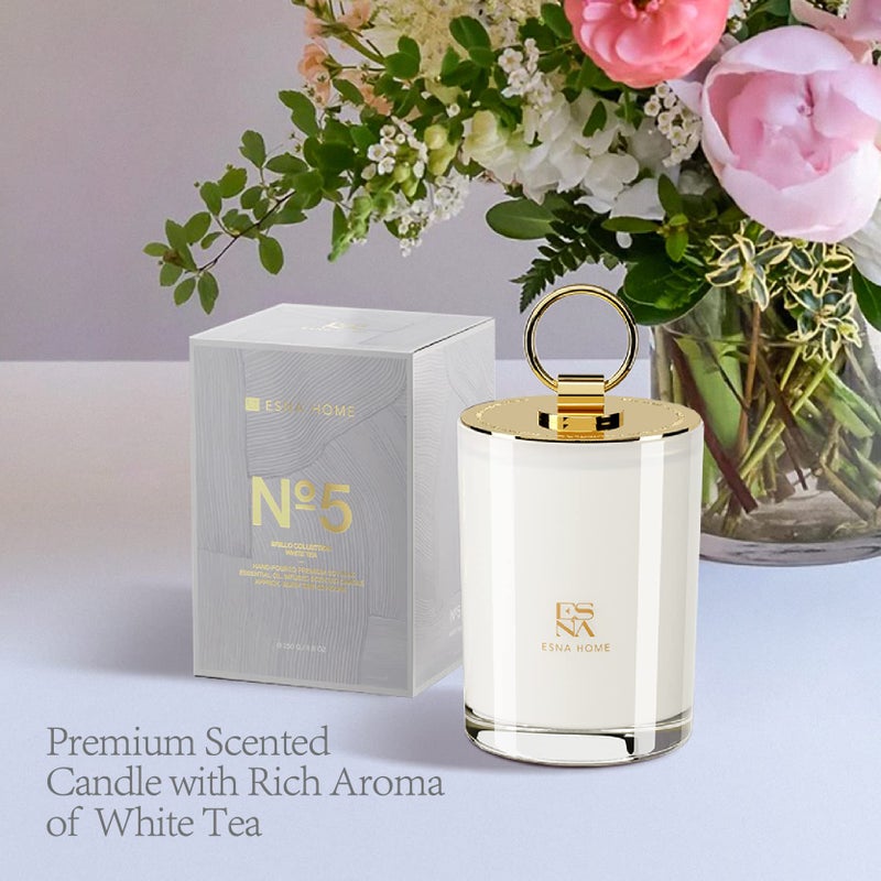 ESNA HOME Luxury Scented Candle Aromatherapy Candles for Home Scented 100% Natural Soy Candles Hand Poured Vegan Wax Holiday Candles Gift for Christmas Home Decor Gifts for Women 8.8oz Long Lasting Slow Burn - Image 5